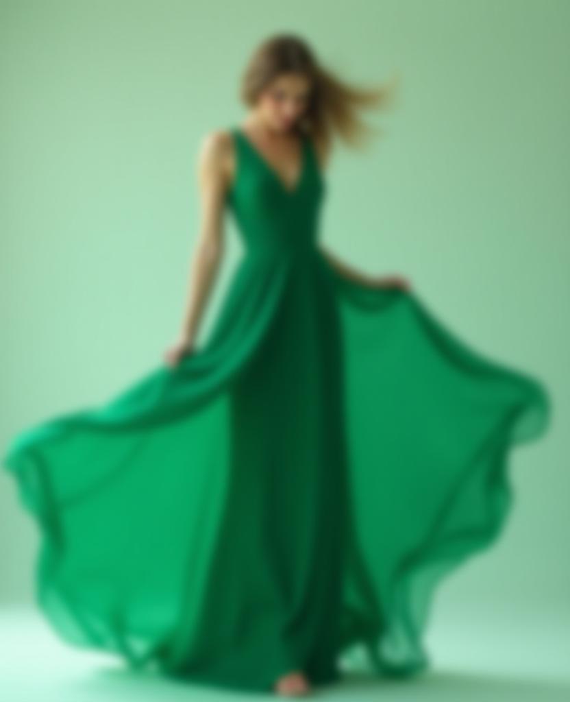 Vestido largo verde esmeralda